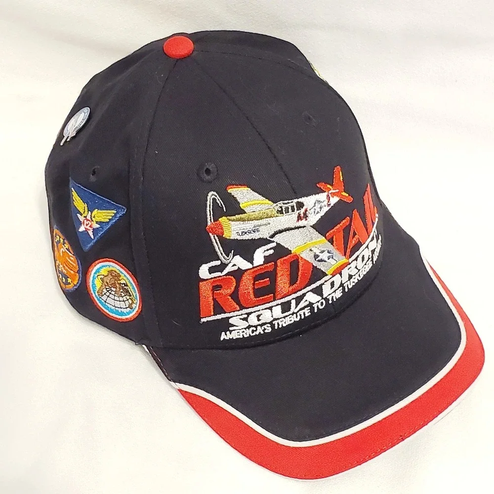 CAF REDTAIL Squadron Tuskegee Airmen‎ Patch Hat w Extra Pin Adjustable OSFM